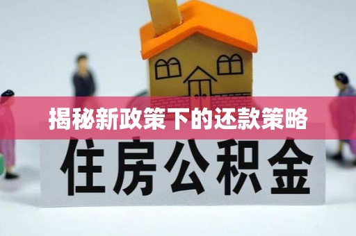 六脚揭秘新政策下的还款策略