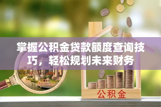 六脚掌握公积金贷款额度查询技巧，轻松规划未来财务